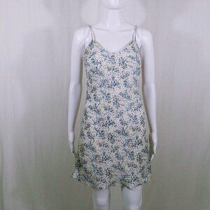 Vintage 90s Rampage Blue Floral Spaghetti Strap Sun Dress Size 3